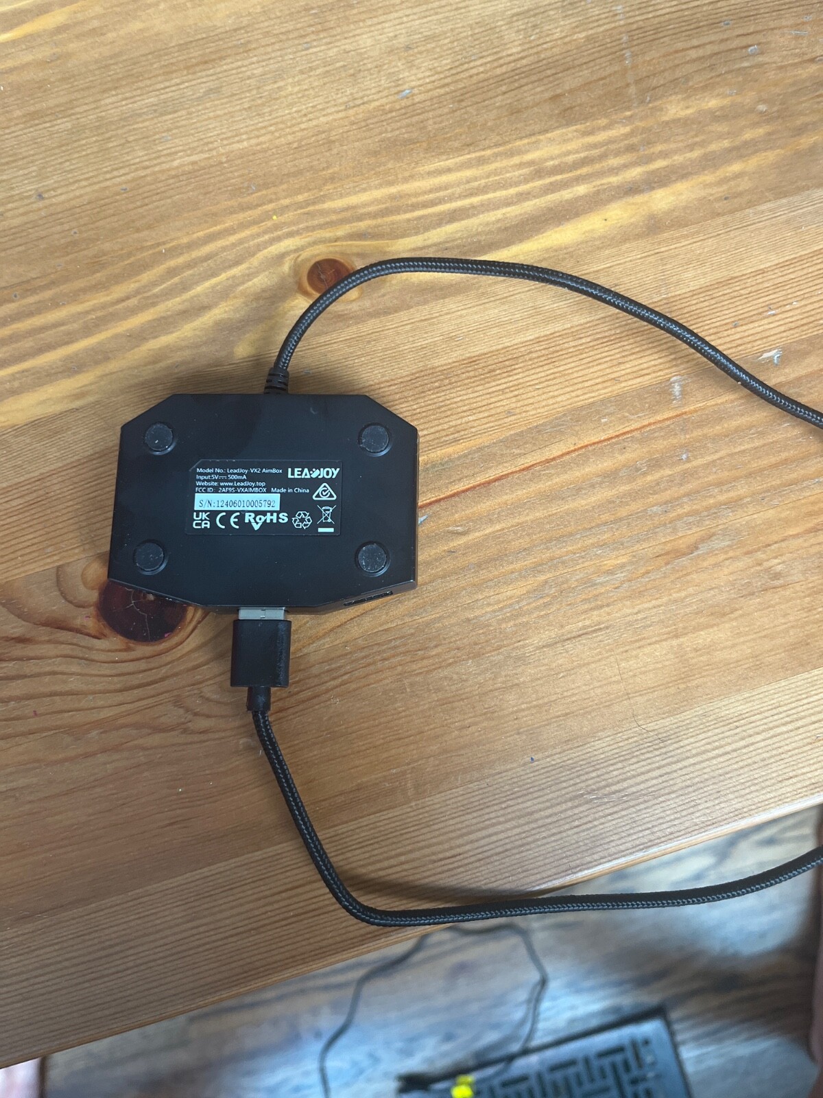 LeadJoy VX2 AimBox Keyboard and Mouse Adapter - Black - Connections with USB-A