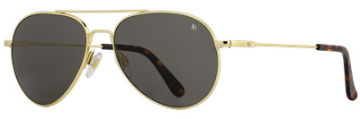AO General 23K Gold Skull Temple Color Correct Gray Nylon Non-Polarized Sunglass