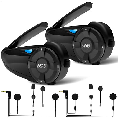 2-Pack EJEAS Q7 Motorcycle Bluetooth Intercom Headset for