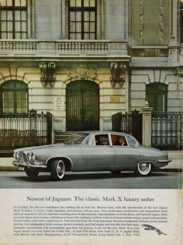 Jaguar Mark X 1962 sedán de lujo plata embajada coche foto vintage anuncio impreso - Imagen 1 de 2