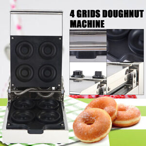 Commercial Electric Donut Maker Machine Nonstick Doughnut Baker Dessert 4 Grids