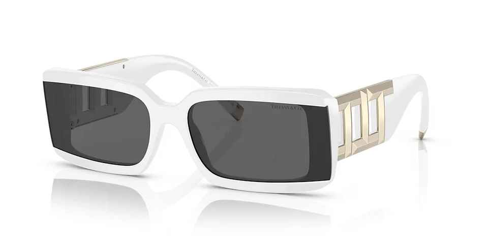 TIFFANY & CO Womens Sunglasses TF4197 8357S4 Solid White/Dark Grey Lenses 62mm