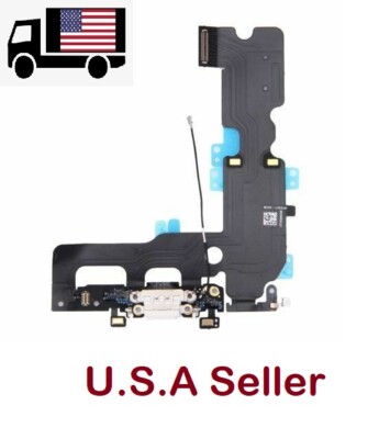 White Charging Dock Port USB Flex Cable with Mic Antenna for