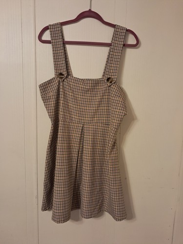 Zara Woman XL Houndstooth Pinafore Mini Dress