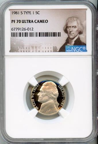 NGC - Jefferson Nickel - 5c - 1981 S Type 1 - PF-70-UC - Ultra Cameo