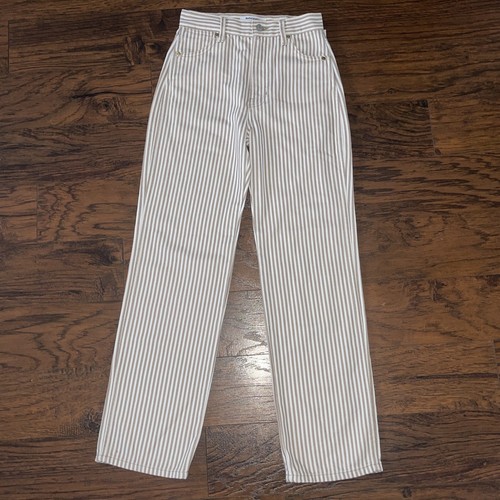 Jeans dritti Reformation donna beige cowboy a righe taglia 24 - Foto 3 di 9