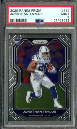 2020   JONATHAN TAYLOR RC   2020 PRIZM #332   PSA 9