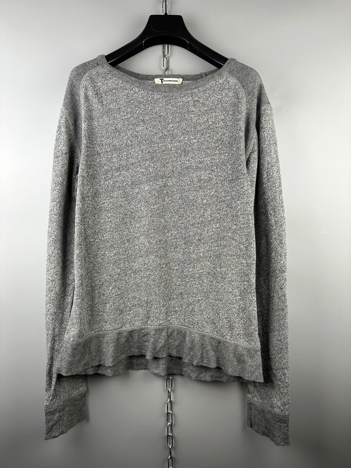 Felpa maglione Alexander Wang da uomo in cotone girocollo grigio casual taglia S