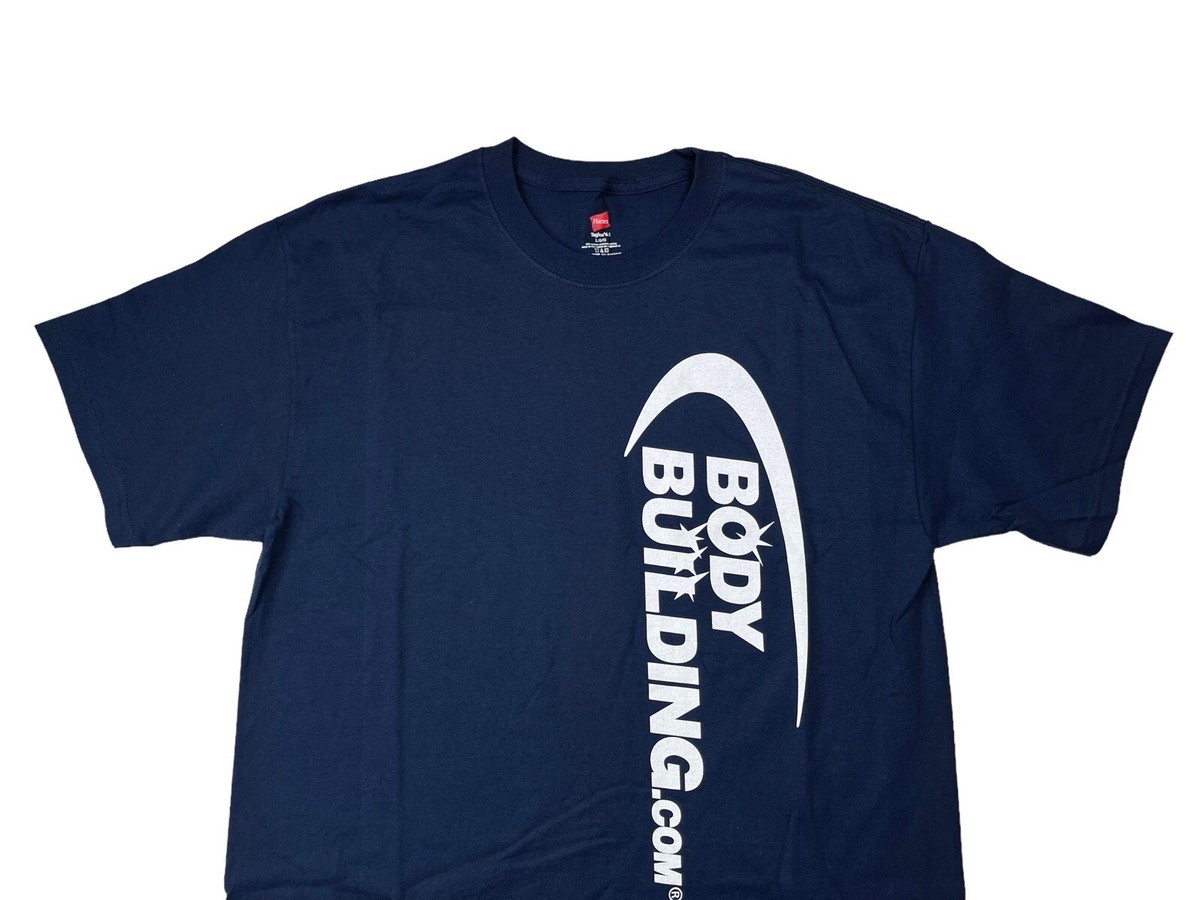 Bodybuilding.com Shirt Mens XL Blue Short Sleeve Work Out Logo 100