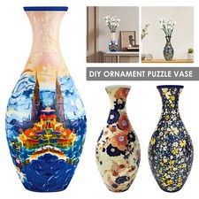 3D Jigsaw Vase DIY Plastic Arts Puzzle Flower Vase Made by 160 Curved beeFG�