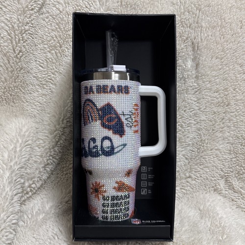 NEW! NFL Bling Colossal Rhinestone Tumbler / Chicago Bears Licensed 46 OZ