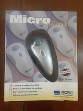 Micro Innovations Scroll Track Ball mouse, New Sealed 5 Button Trackball Vintage