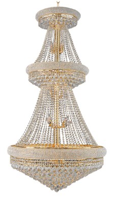 Primo Collection 32-Light 36x66 Crystal Chandelier in Polished Gold