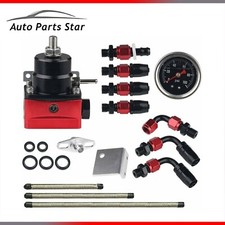 Adjustable Fuel Pressure Regulator Kit Fpr W An6 Hose Fittings 100psi Gauge Red