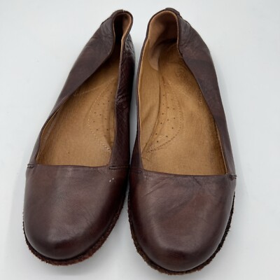 NAYA Olympia Flats Womens Size 10M Coffee Bean Brown Soft Leather