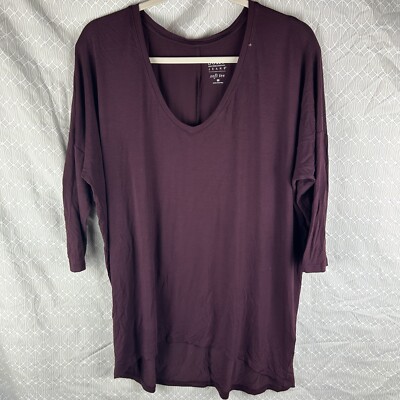 Soho Jeans New York 3/4 Sleeve T-Shirt Maroon Top Women s XL