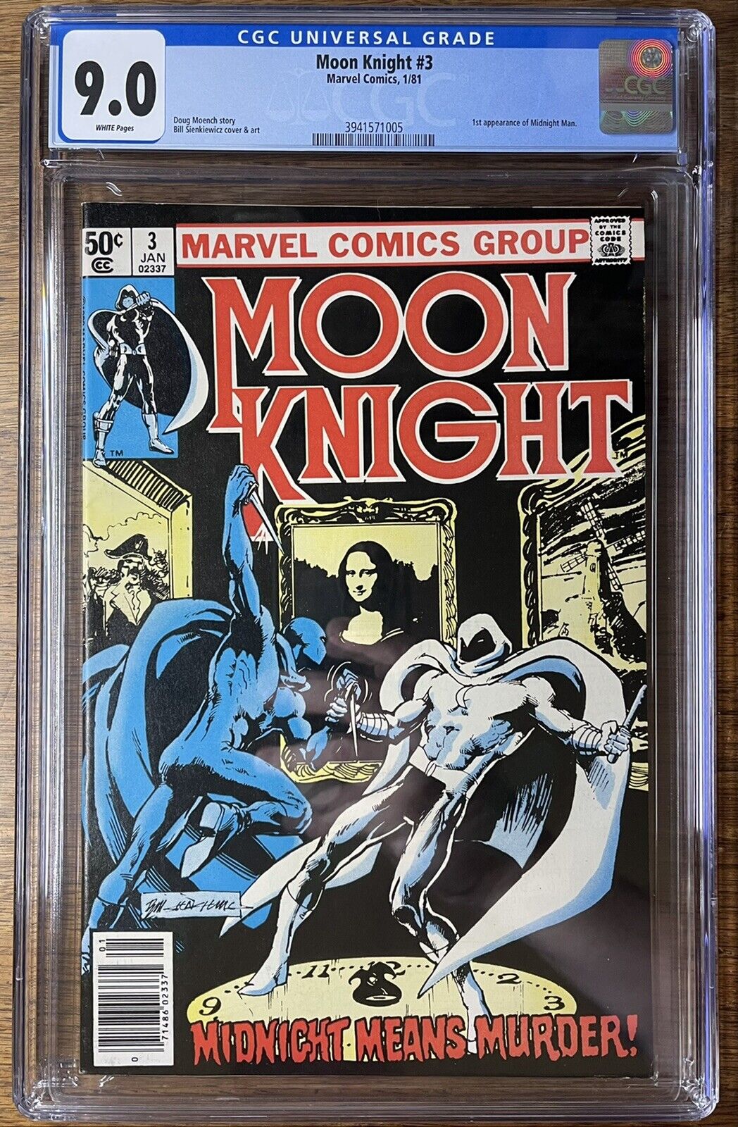 MOON KNIGHT #3 CGC 9.0 - White Pages NEWSSTAND EDITION 1st App. of MIDNIGHT MAN