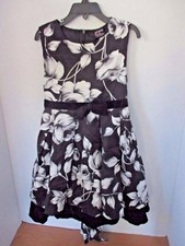 LOVELYS RIBBON Black White FLORAL Sleeveless Lined DRESS Girls Size 110