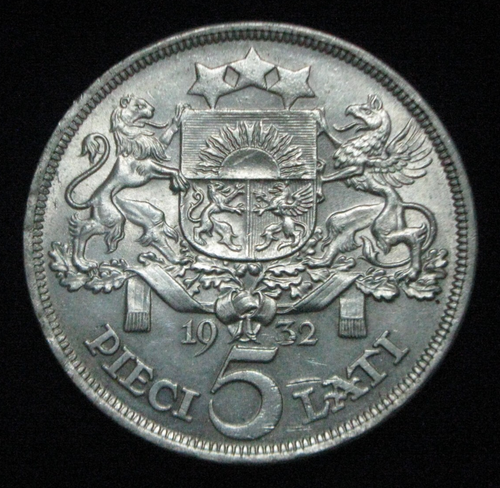 ZALDI2010 - LETONIA . 5 LATI DE 1932 . PLATA - Photo 2 sur 2