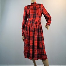 Vintage JH Collectibles Red Plaid Skirt Suit 2 Piece Outfit Skirt Sz 8 Top Sz 10