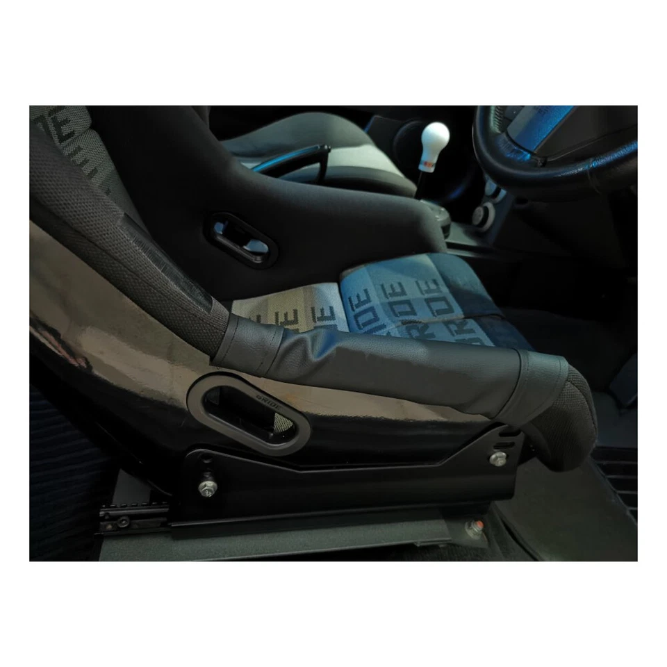 Black Full Bucket Seat Belt Side Protector Genuine Leather for BRIDE RECARO - Image 2 of 4