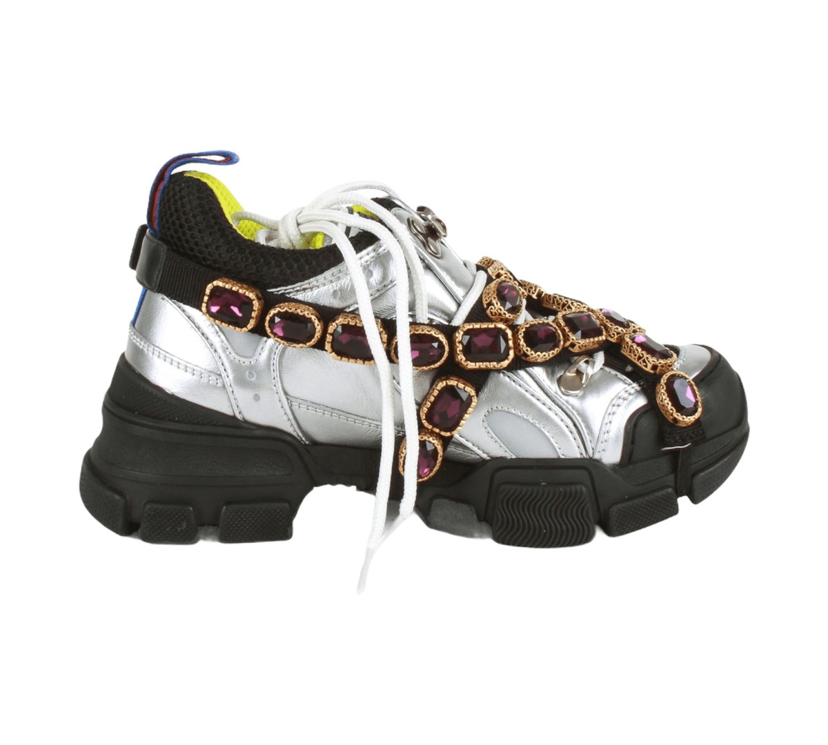 Authentic Gucci Flashtrek crystal-embellished metallic