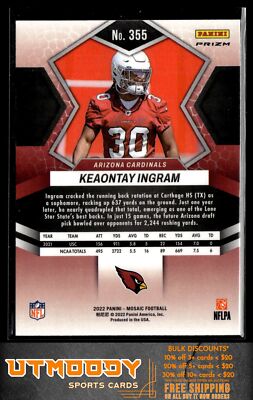 2022 Panini Mosaic 355 Keaontay Ingram Mosaic Reactive Orange