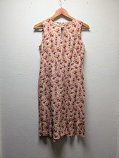 Talbots Linen Blend Floral Sleeveless Sheath Dress Sz 2 Petite Ditsy Floral Y2k