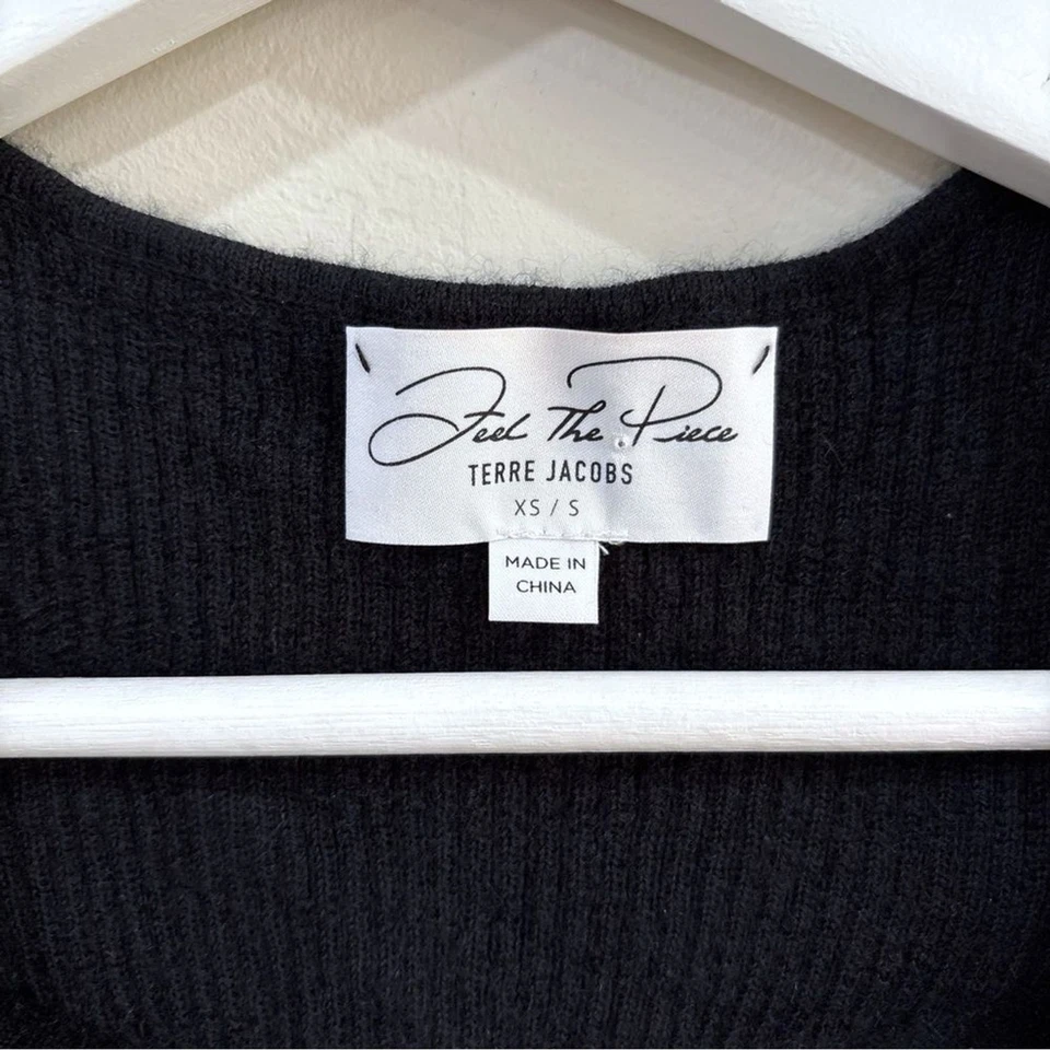 Feel The Piece Terre Jacobs 100% Cashmere Black Off Shoulder Sweater XS/S - Image 4 of 4