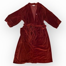 Vintage Christian Dior Monsieur Burgundy Velour Robe With Belt One Size