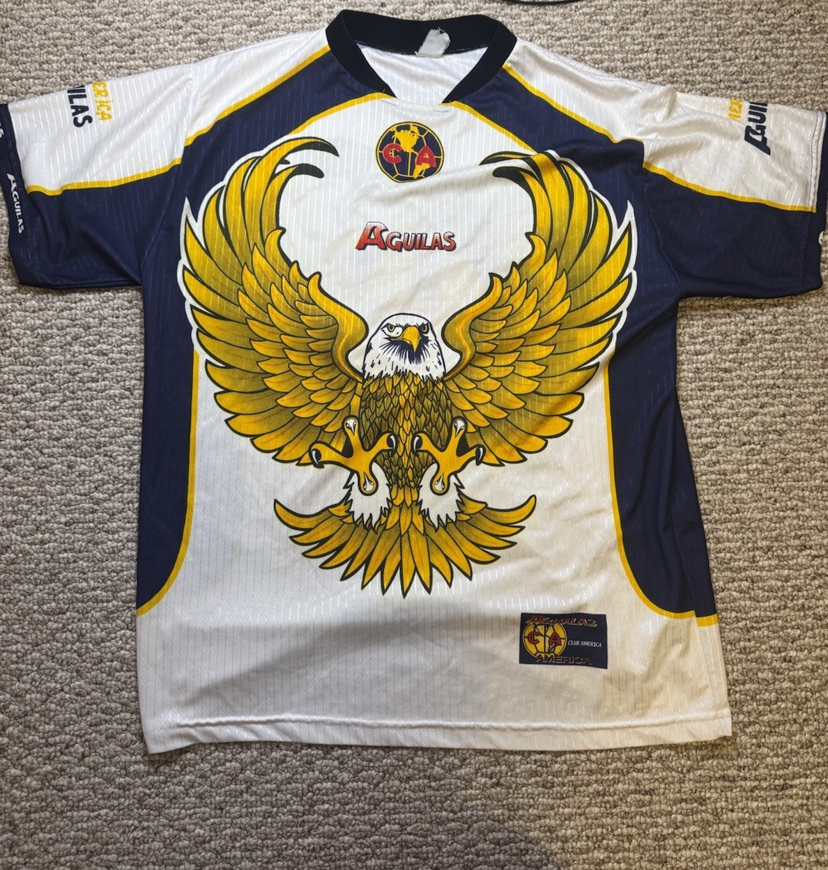 Club America Aguilas Soccer Jersey Eagle Graphic Coca Cola Y2K Style Mexico XL