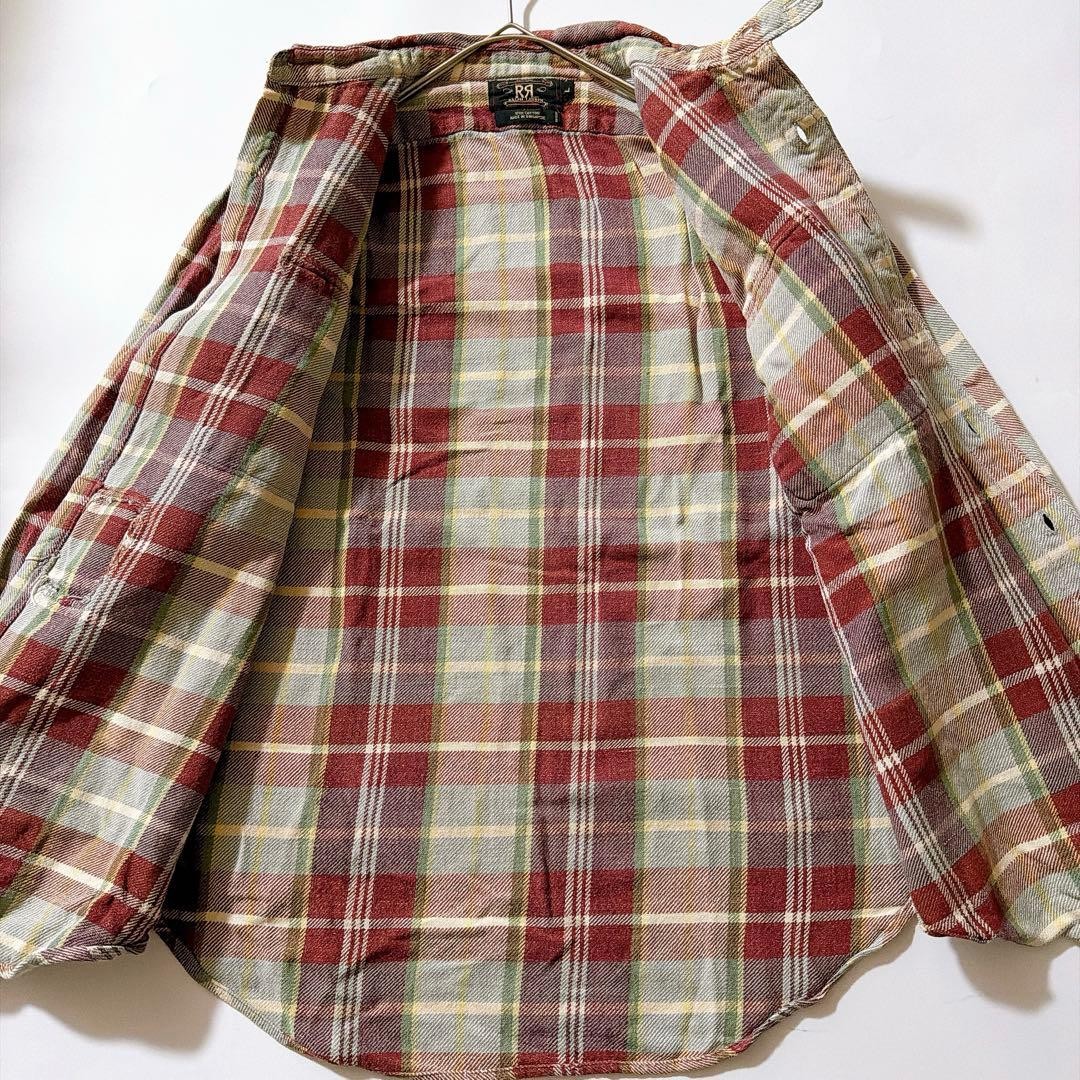 DOUBLE RL RRL Check Patchwork Cotton Flannel Shir… - image 6