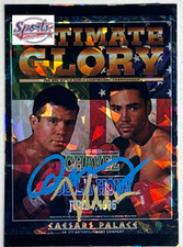 Julio Cesar Chavez Oscar De La Hoya Signed Boxing Custom Card