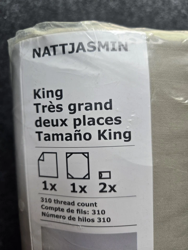 Juego de sábanas Nattjasmin tamaño king beige claro Foto 2 de 4