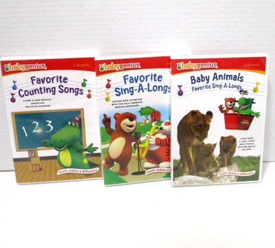 Baby Genius DVD Lot Favorite Sing-A-Longs Counting Songs & Baby Animals