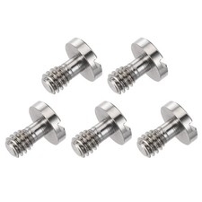 Slotted Screw 6mm 5Pcs Alloy Steel 1/4"Male Thread Mounting Screw Adapter Silver