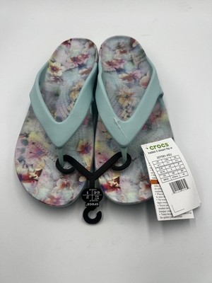 CROCS Kadee II Dream Flip Flop 207581-4SU Women's 11 Floral Mint New 