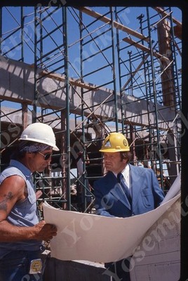 SL19 Original slide 1970 s  Omaha  Hi Rise Construction Crew workers 020a