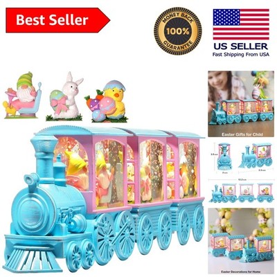 Vibrant Easter Snow Globe - Bunny Train with 6H Timer & Rechargeable Features