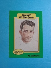 Al Simmons 1987 Hygrade Baseball's All-Time Greats Baseball Card J8615