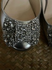 Betsey Johnson Size 9M Crystal Wedding Day Flats Blue Bottom