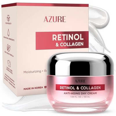 Azure Cosmetics Retinol & Collagen Moisturizer For Face - Dermatologist Tested,