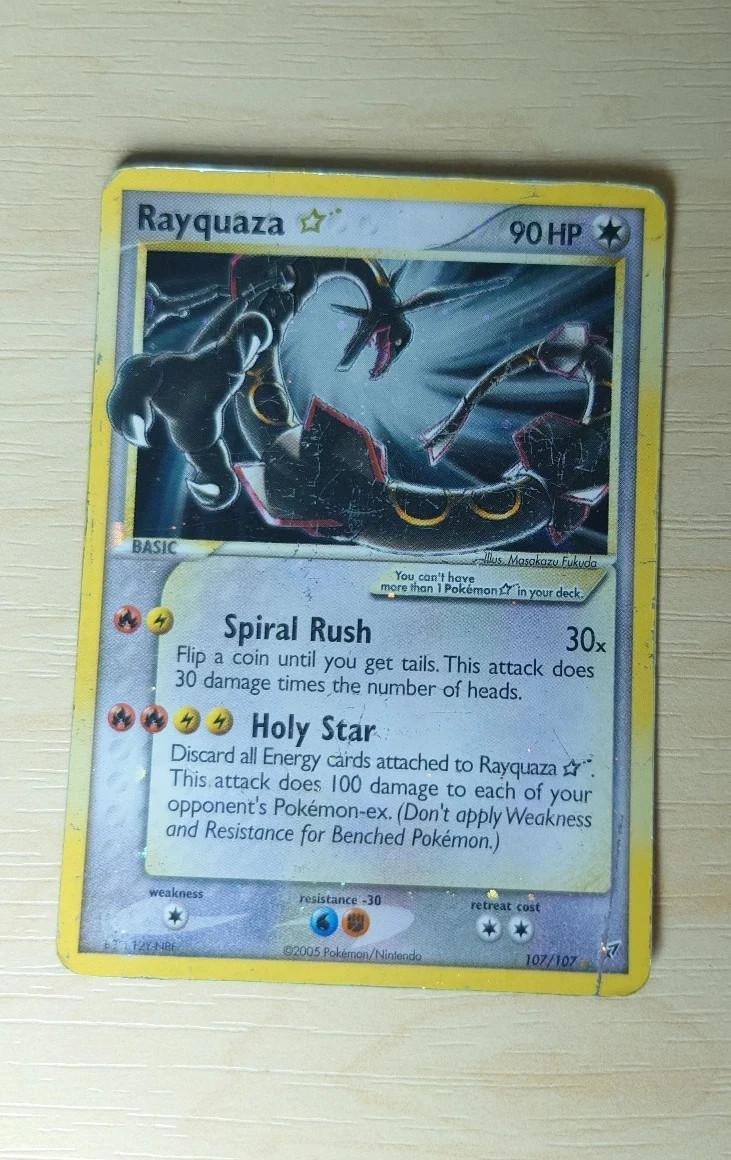 Rayquaza Gold Star Deoxys Holo 107/107 - English - Ungraded -  2005 - Pokemon