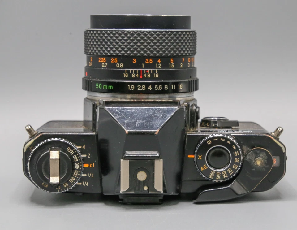 Cuerpo de cámara réflex de película de 35 mm de cuarzo Yashica FX-D + 3 lentes/bobinadora de contacto/manual Foto 4 de 4