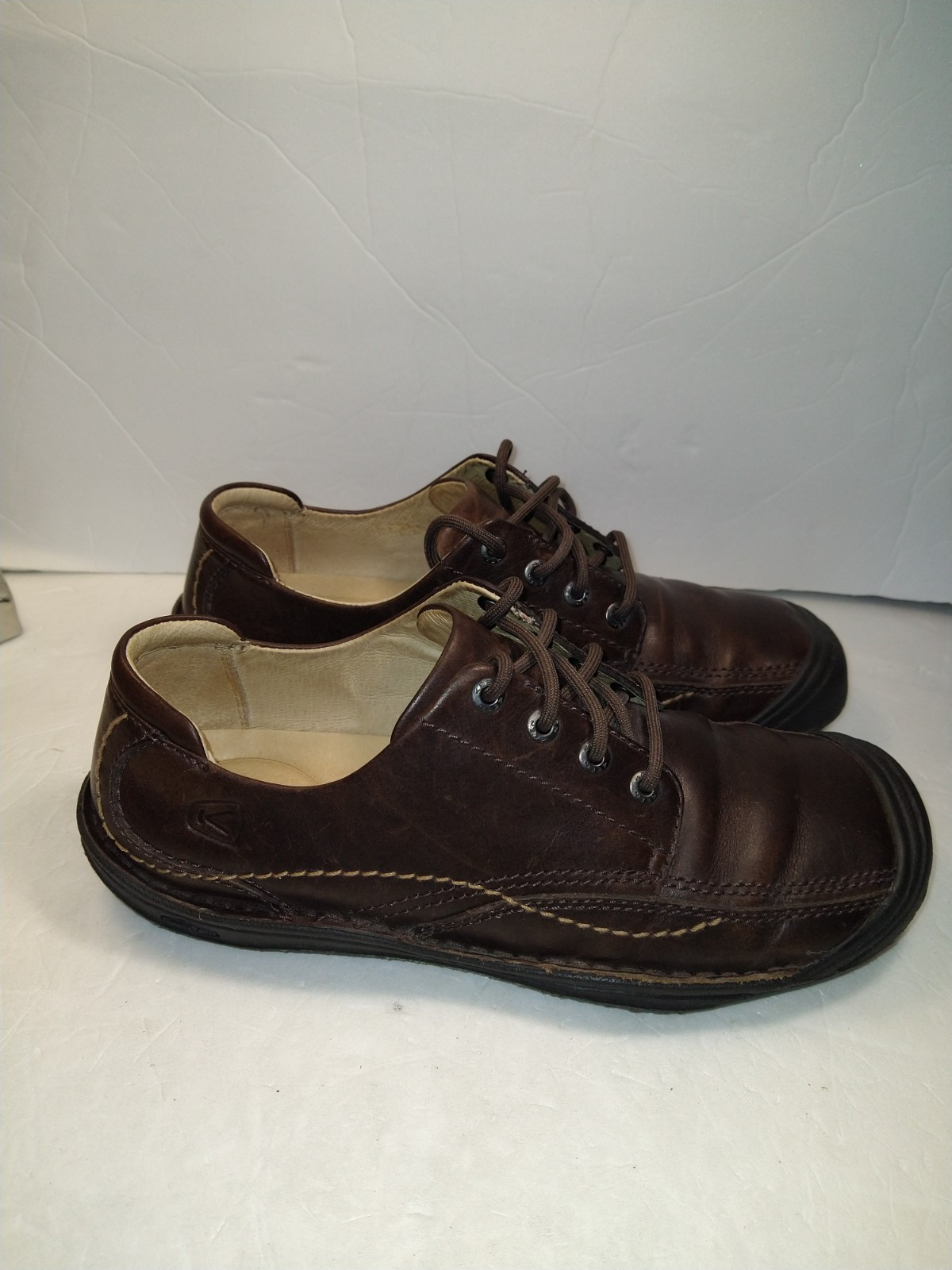 Keen Women's Golden Lace Brown Leather Comfort Work Shoes Size 7.5