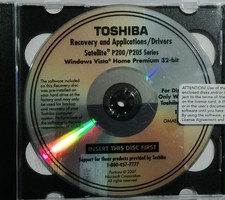 Toshiba Satellite P200 / P205 Recovery Applications Drivers CDs 2-Disc Set New