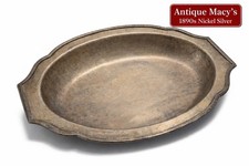 Antique R.K. Macy & Co Chatsworth Nickel Silver Oval Serving Dish Crown...