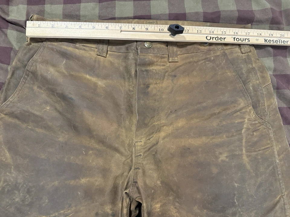 Pantalones Filson Doble Lata Estilo 67 - 36 - Hechos en EE. UU. - Encerados / Aceitados - Recortados Foto 3 de 4