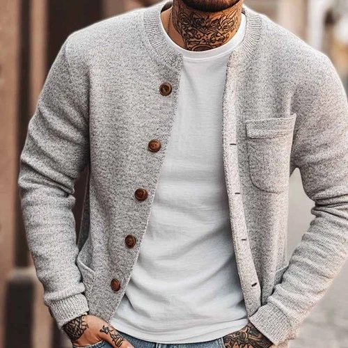 Casual And Stylish Knitted Mens Jacket - product listing photo