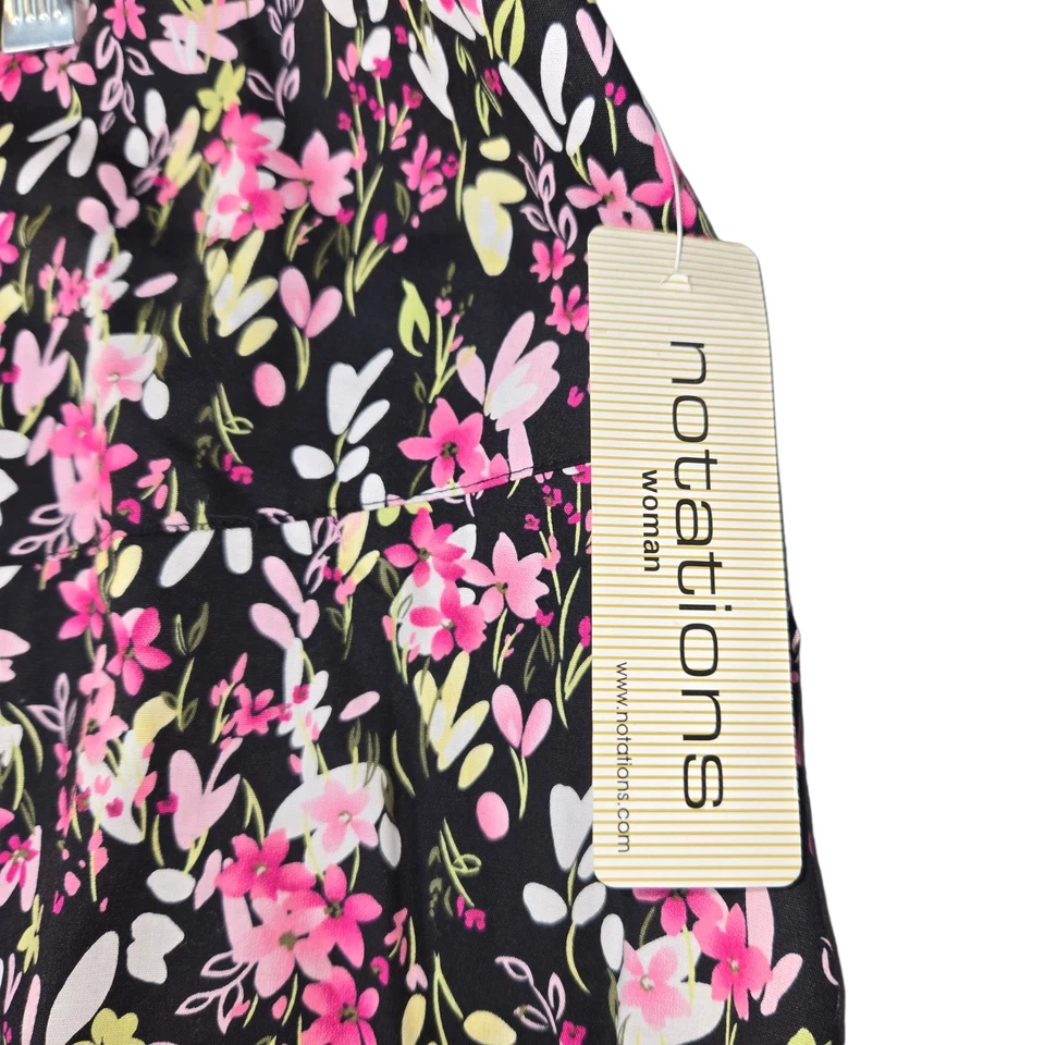 Falda Floral Notations Mujer 24W Negra Rosa Lunares Cottagecore Romántica  Foto 4 de 4